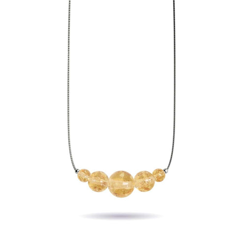 Amber | .925 Sterling Silver | Firefly Glass Infinity Clasp Necklace